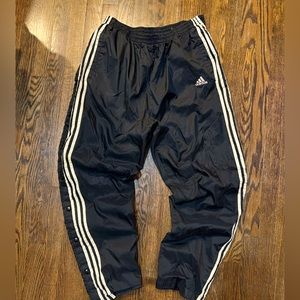 Adidas Vintage Triple White Strip Tear Away Basketball Pants.